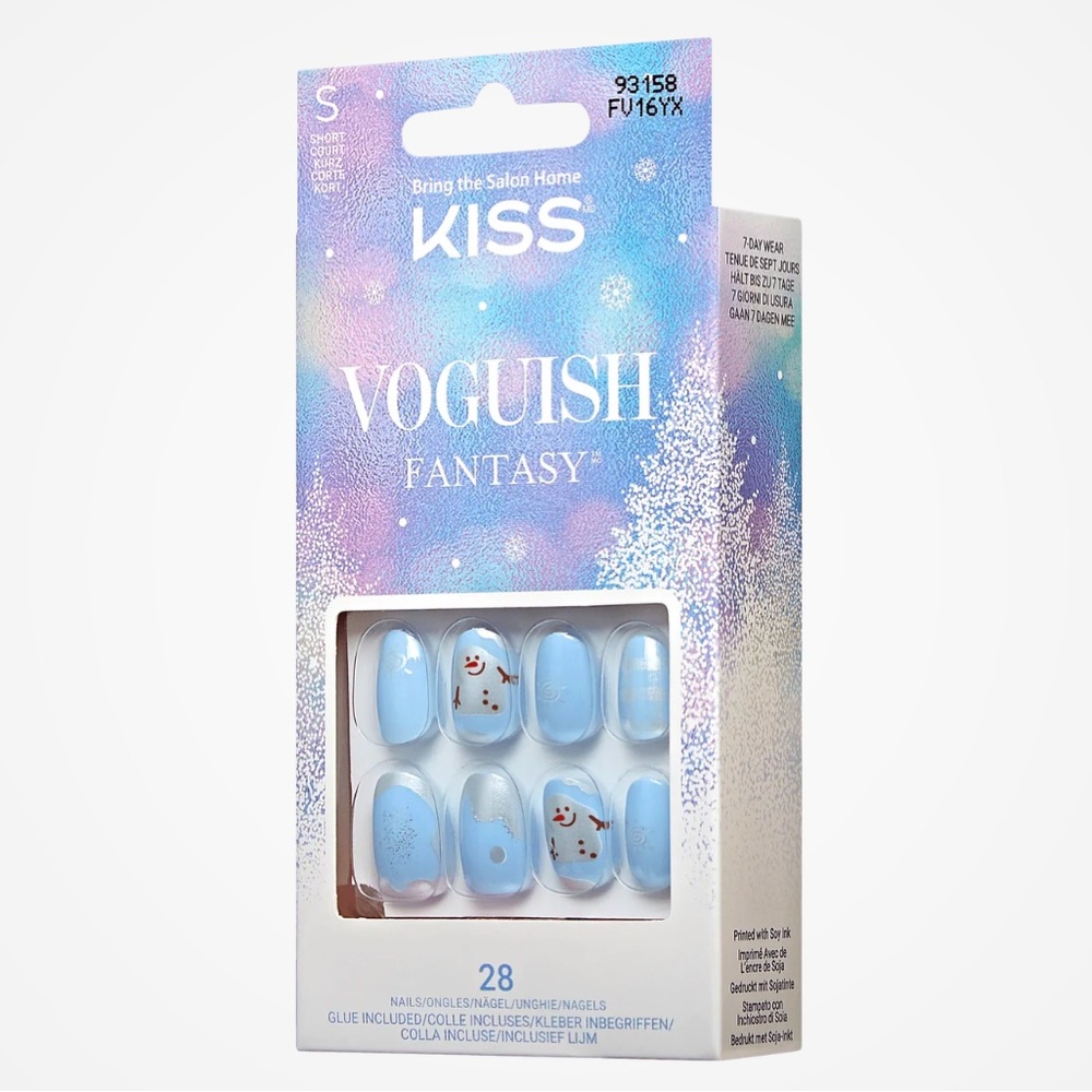 KISS Voguish Fantasy Holiday Snowman Nose Nails Favorite Season Short 93…